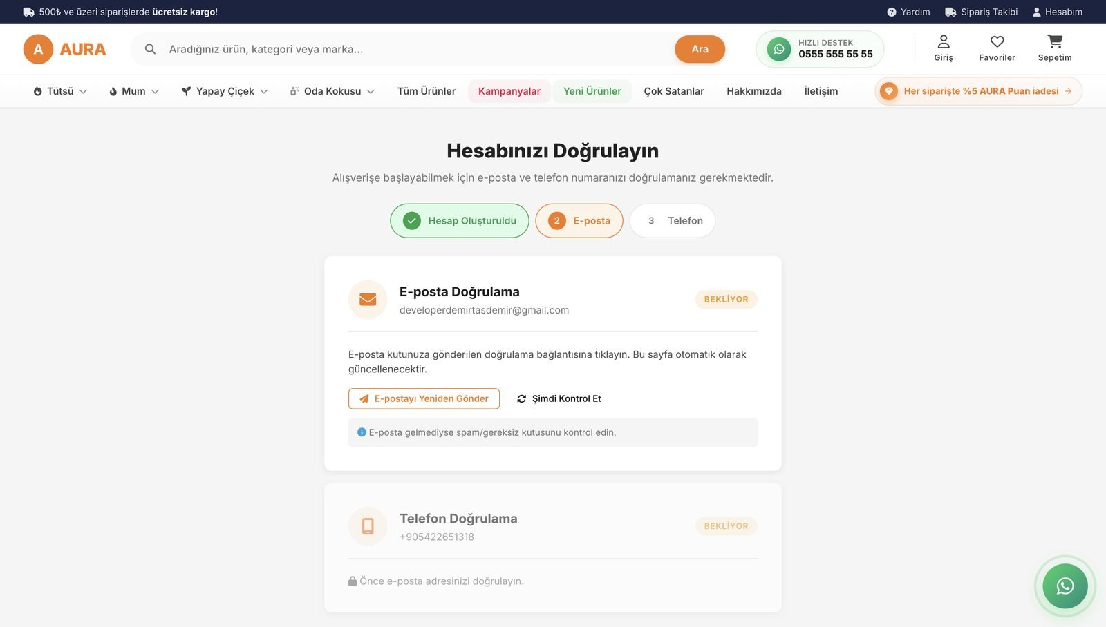 AURA demo mağazasından ekran görüntüsü 10