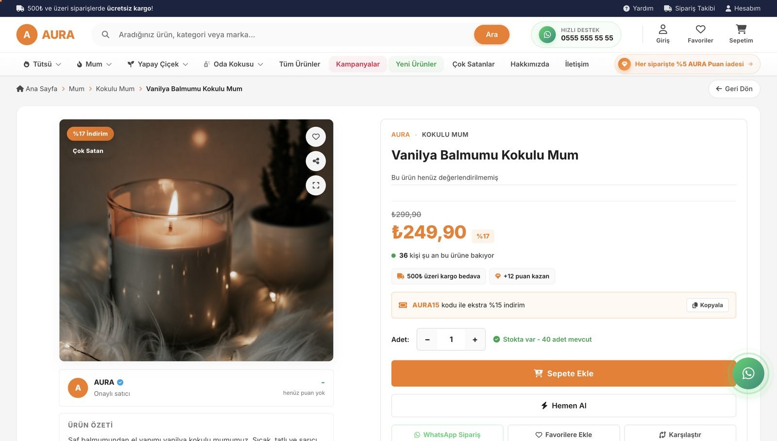 AURA demo mağazasından ekran görüntüsü 11