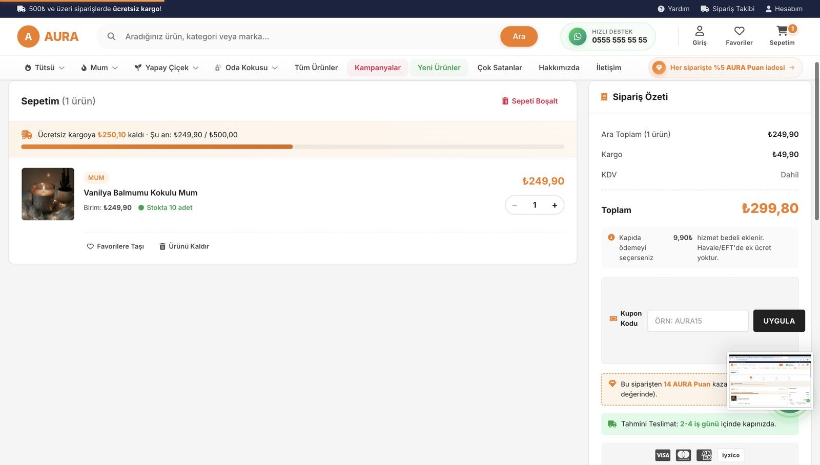 AURA demo mağazasından ekran görüntüsü 13