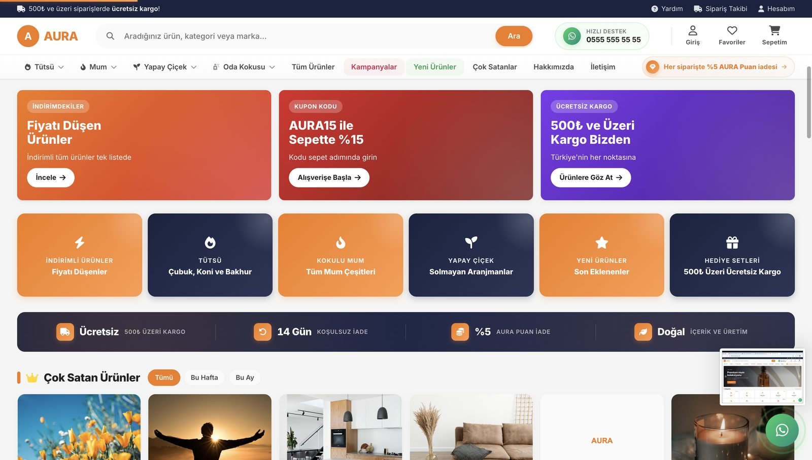 AURA demo mağazasından ekran görüntüsü 2