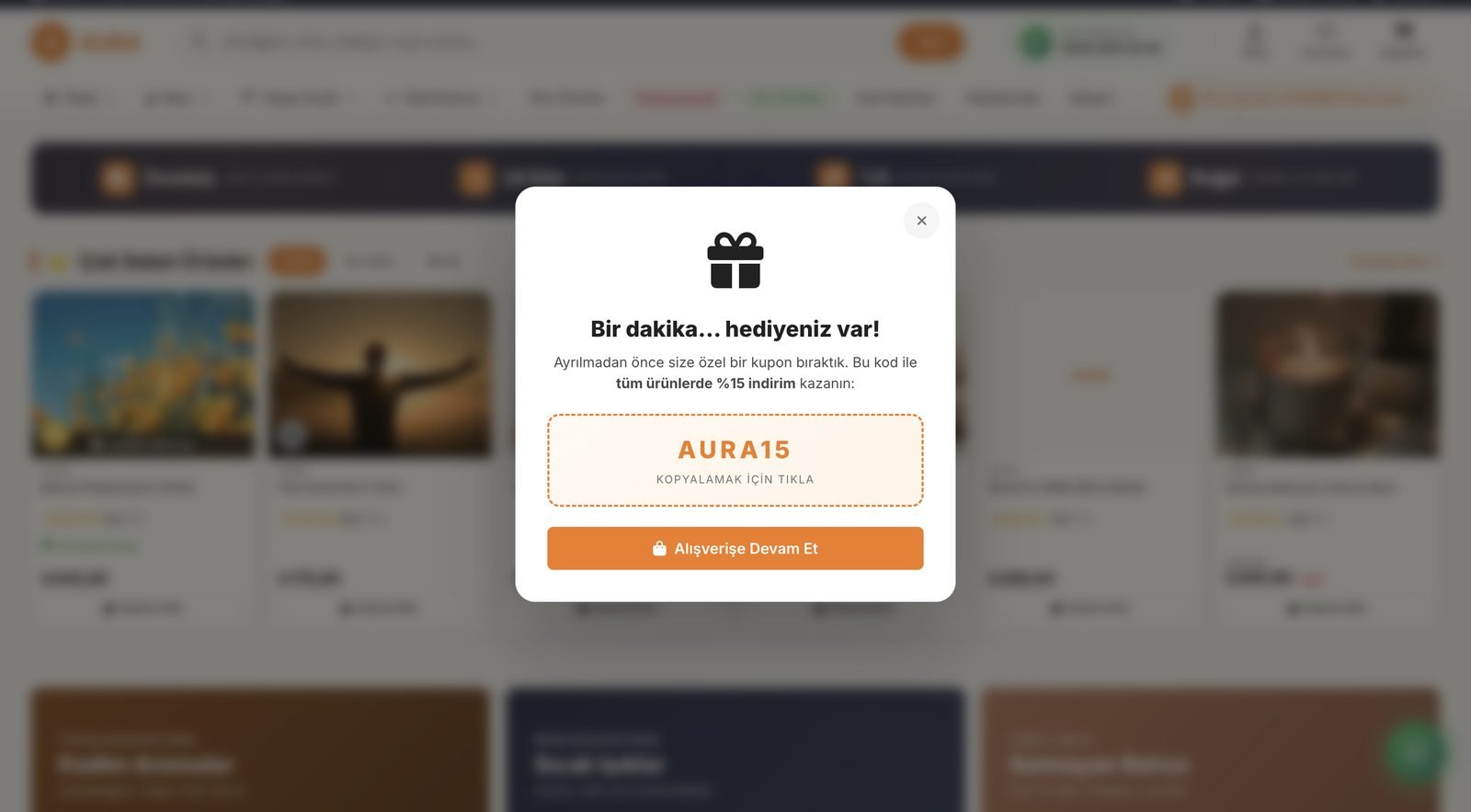 AURA demo mağazasından ekran görüntüsü 3