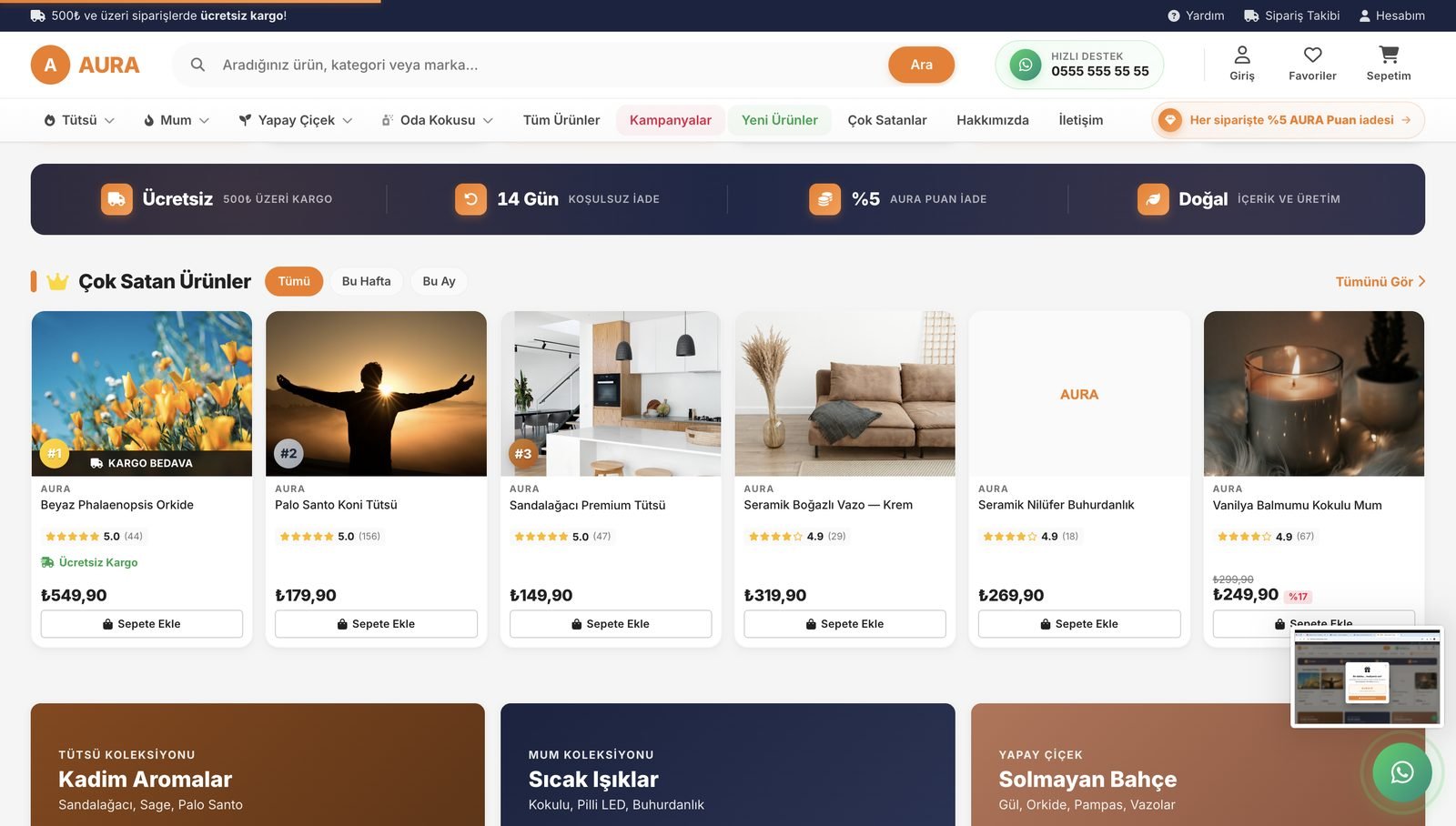 AURA demo mağazasından ekran görüntüsü 4