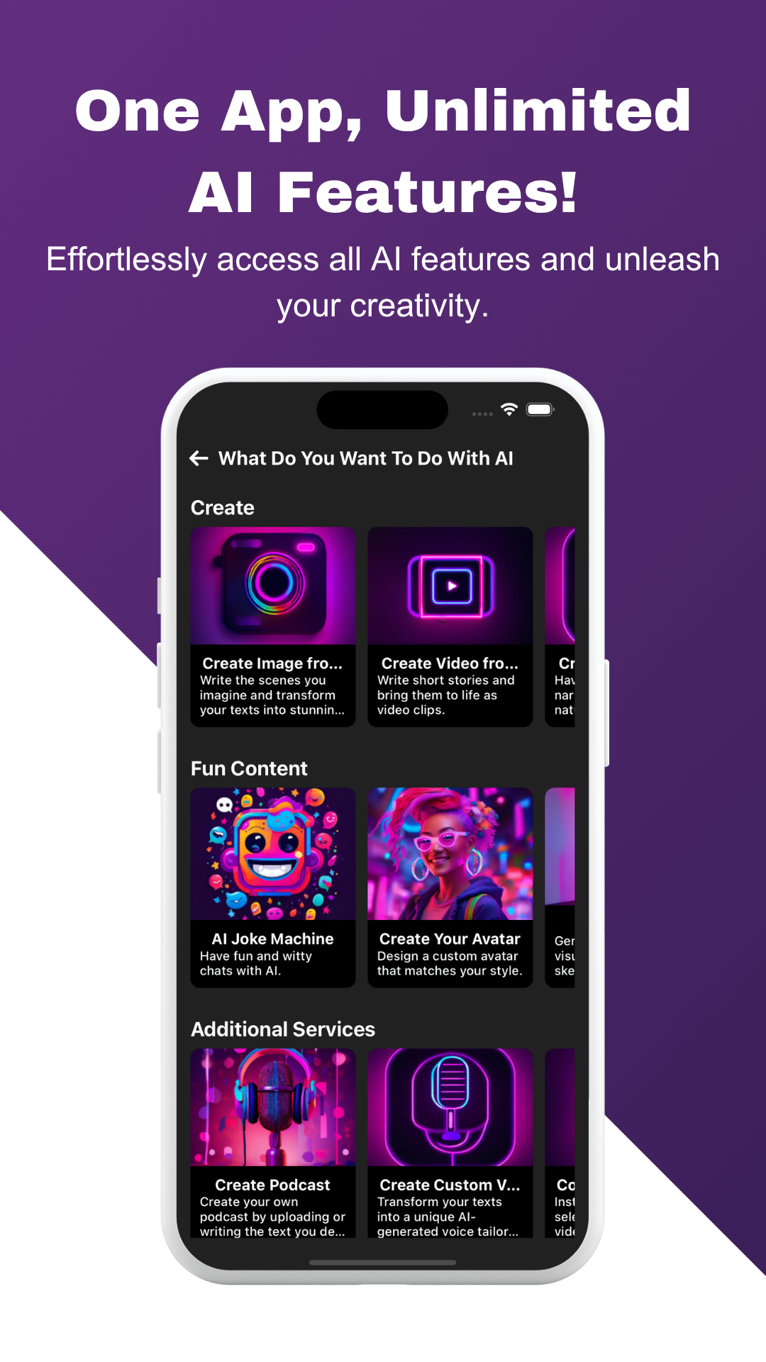 AI Generator Studio app screenshot 1 (English)