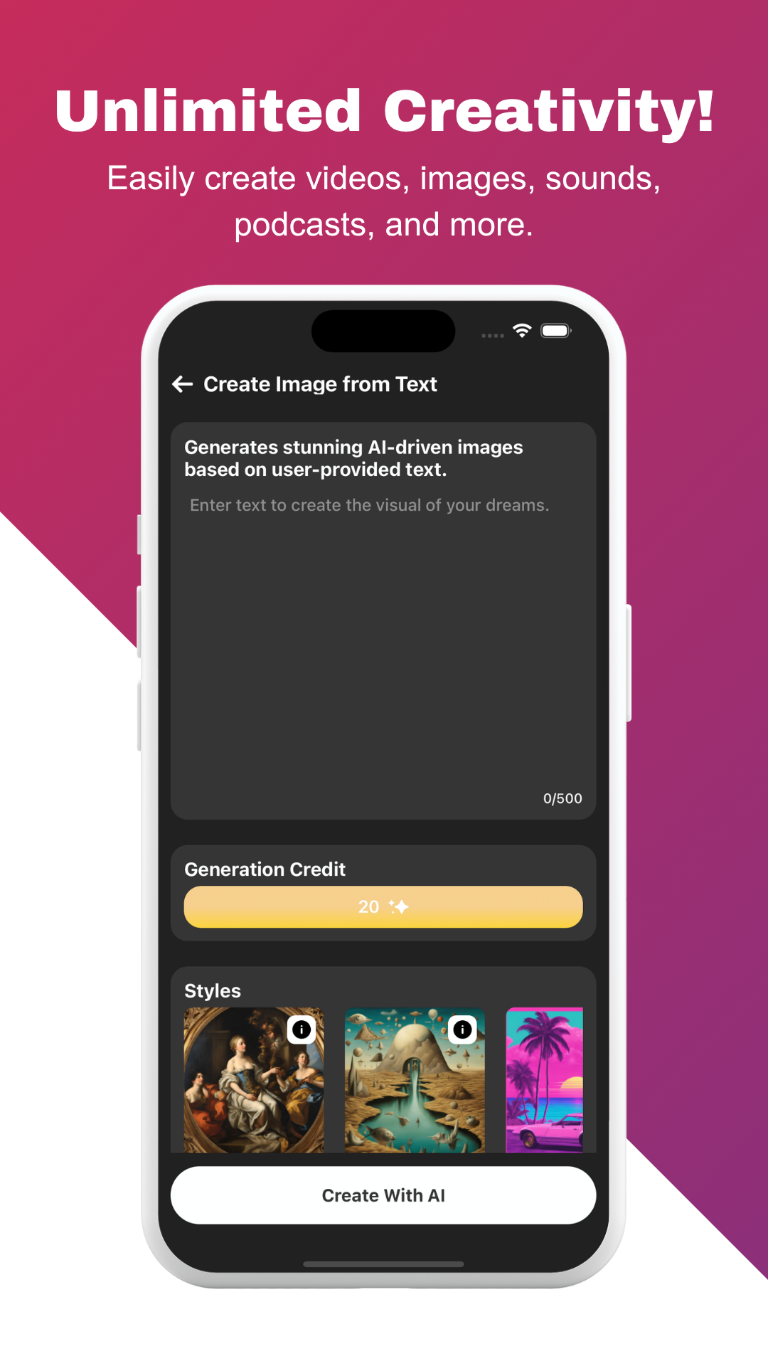 AI Generator Studio app screenshot 2 (English)