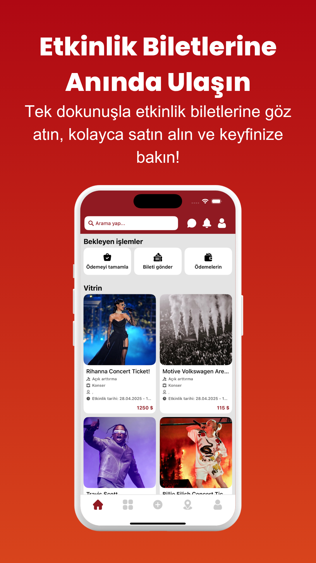 Screenshot 2 from the 2.El Bilet app (Turkish)