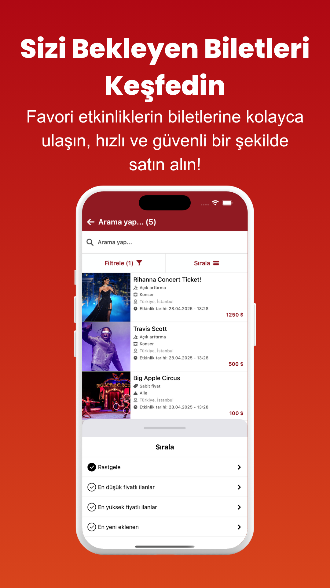 Screenshot 3 from the 2.El Bilet app (Turkish)