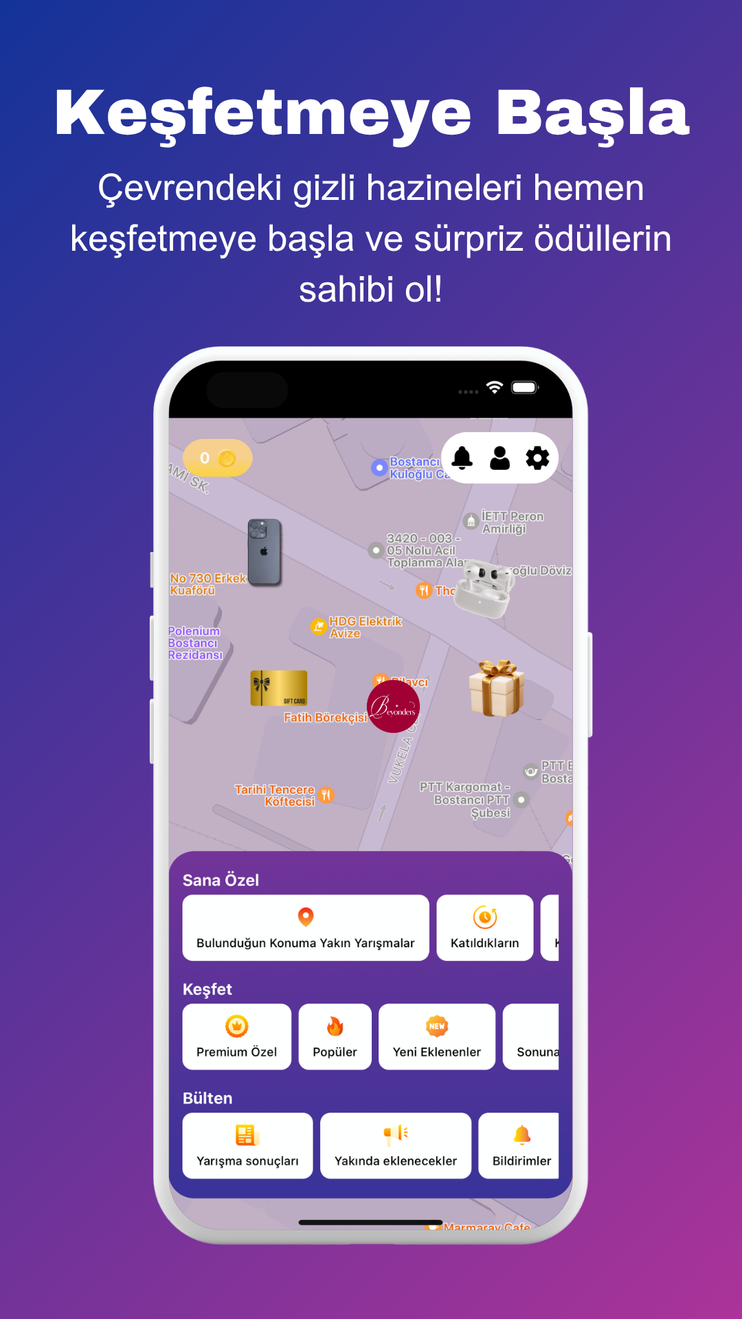Mysterious Treasure app screenshot 4 (Turkish)
