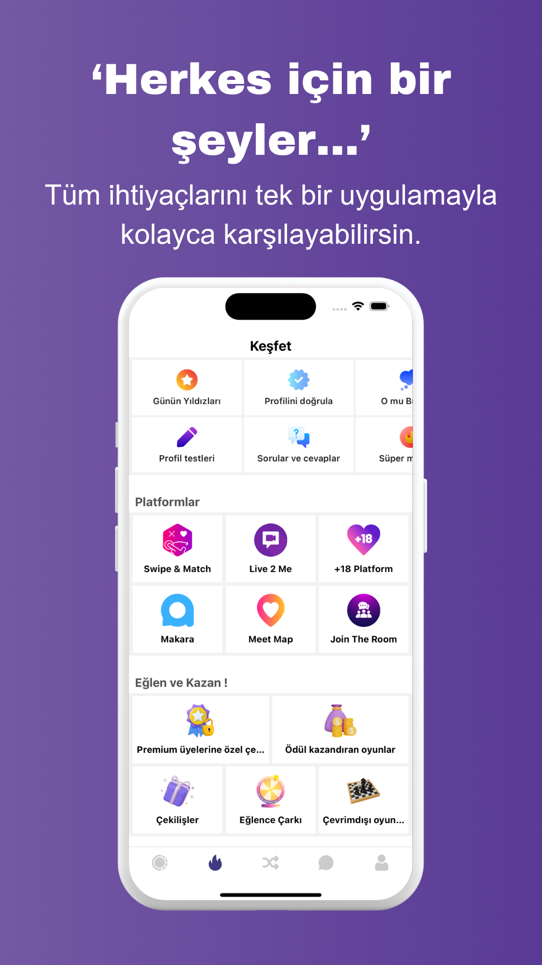 Social Connect app screenshot 2 (Turkish)