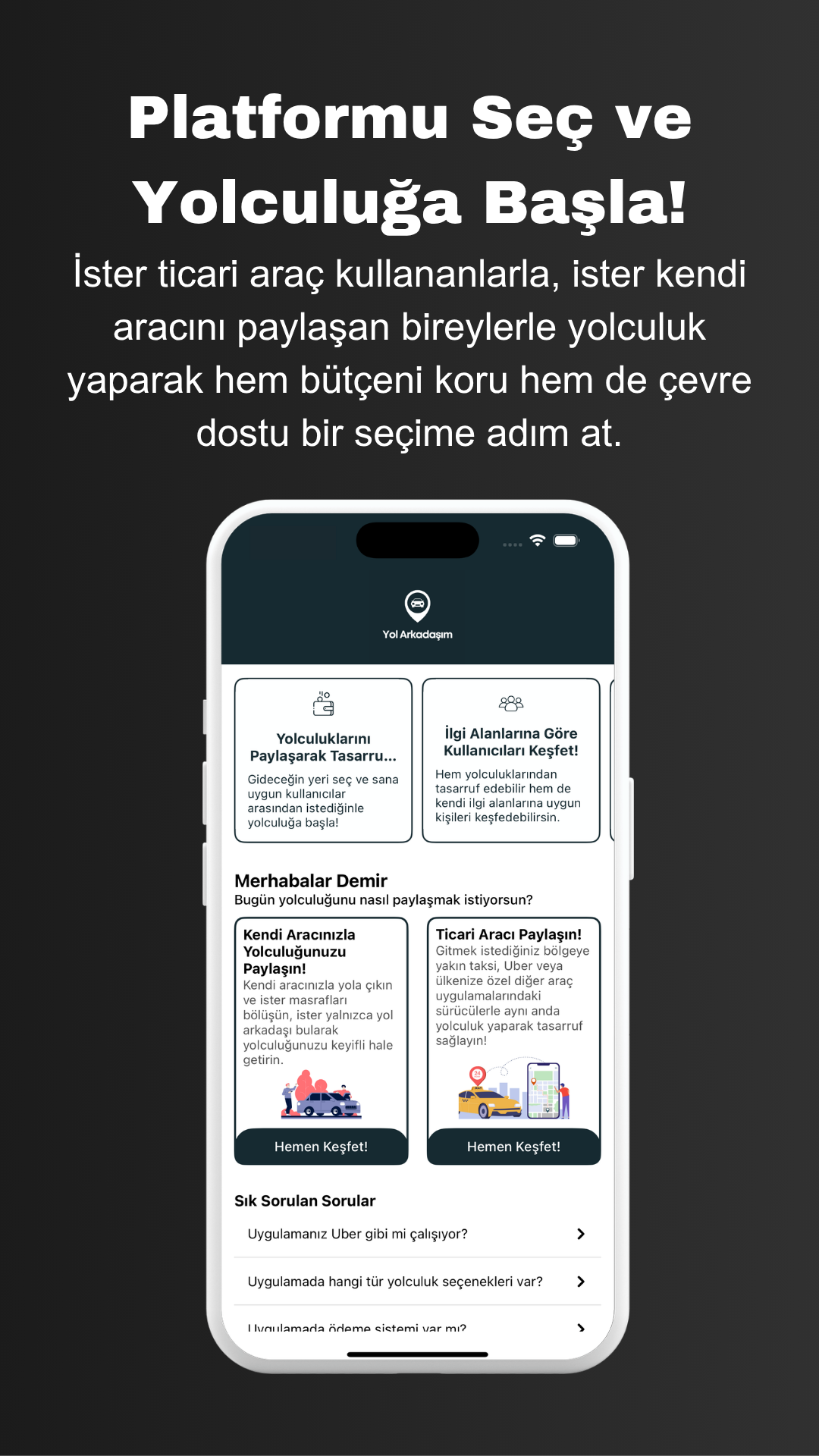 Screenshot 2 from the Yol Arkadaşım app (Turkish)